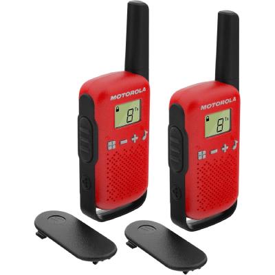 Motorola T110 Talkabout Radios Bidireccionales (Paquete Doble), Rojo - Imagen 2