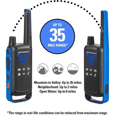 Radios Motorola T802 Talkabout Recargables 35 Millas (Negro/Azul) - Imagen 2